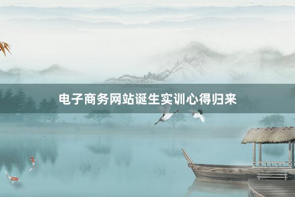 电子商务网站诞生实训心得归来